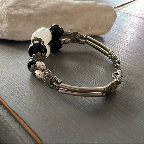 Polished Stones Silver Tone Bracelet - Picture 4 of 9